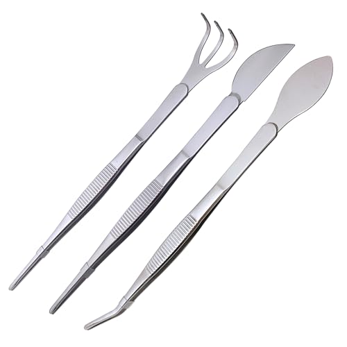 Felimoa ピンセット ガーデニングツール ステンレス製 盆栽 ヘラ 熊手 3種セット